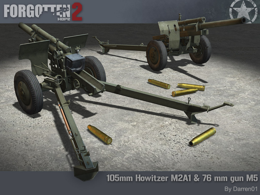 105mm Howitzer & 76mm M5