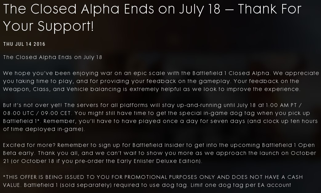 Ende der Closed Alpha