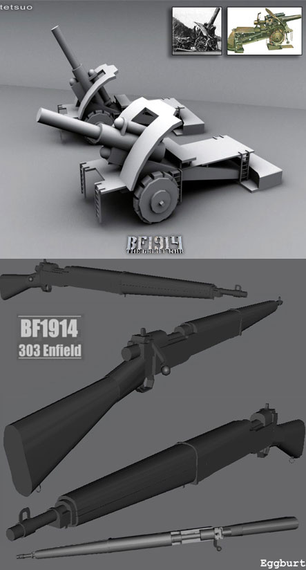 Dicke Bertha und Enfield Rifle (BF 1914 Mod)