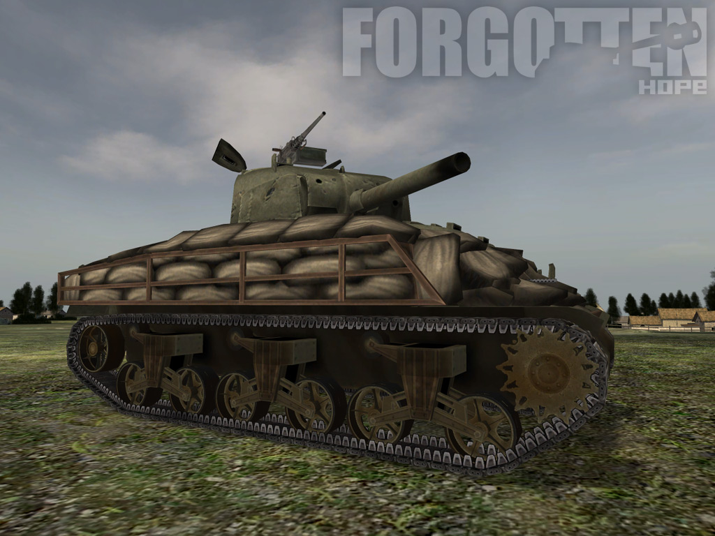 M4A1 Sherman mit Sandsäcken