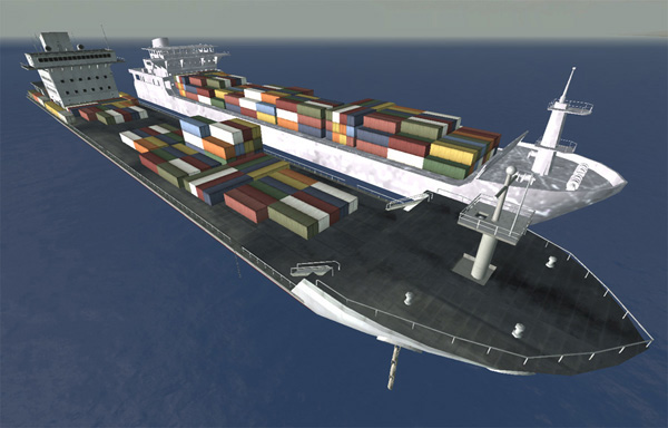 Eyl: Neues und altes Containerschiff (WIP)