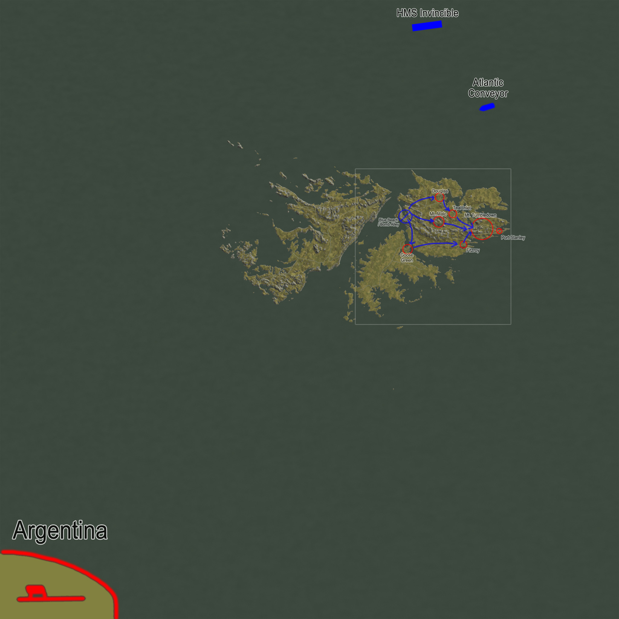 16x16km Minimap Falklands